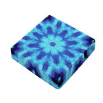 Blue Snowflake Kaleidoscope Print Outdoor Seat Cushion Cover