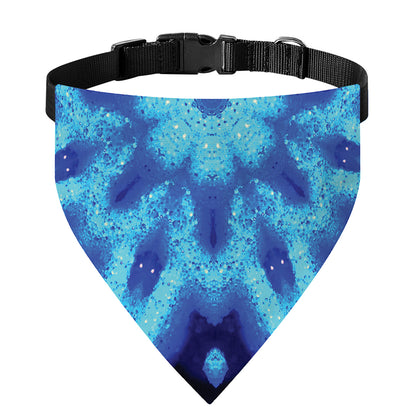 Blue Snowflake Kaleidoscope Print Over The Collar Dog Bandana