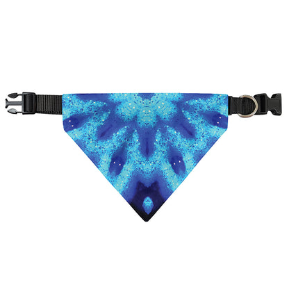 Blue Snowflake Kaleidoscope Print Over The Collar Dog Bandana
