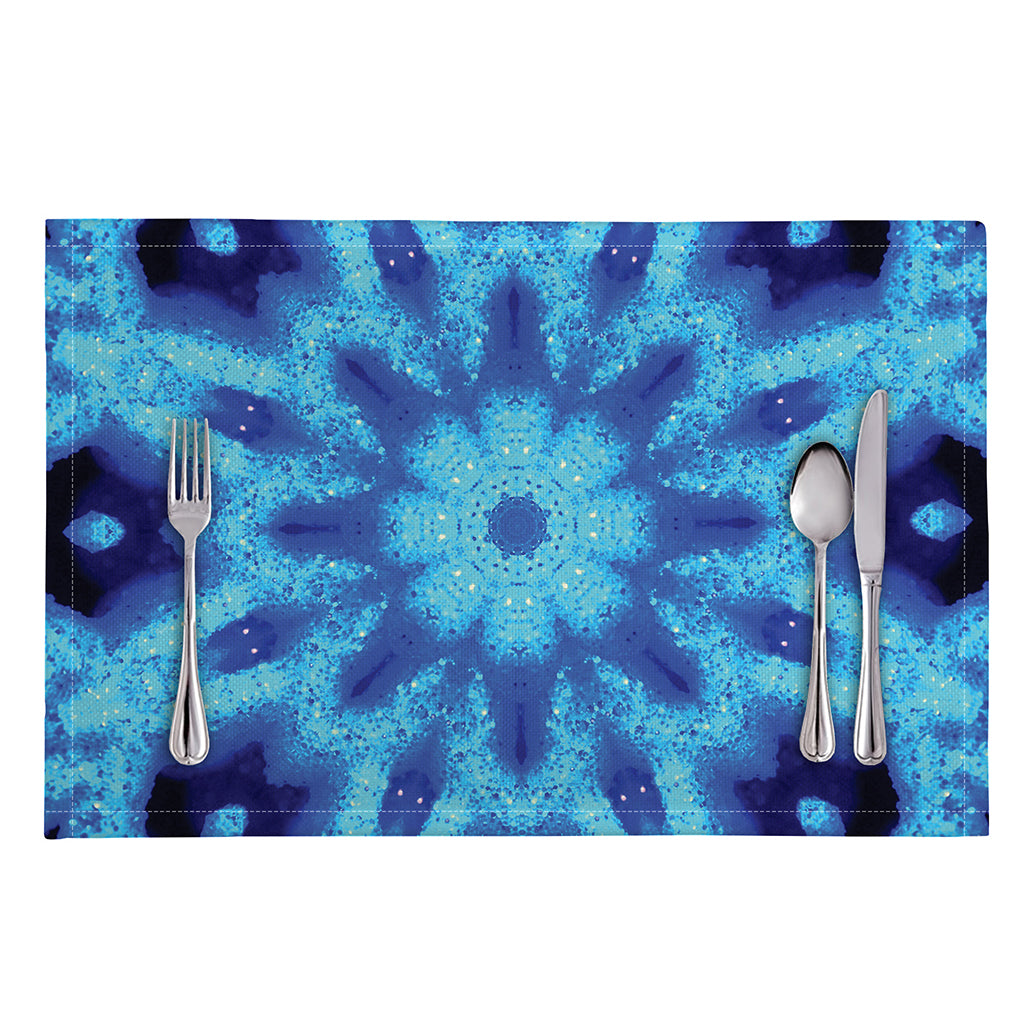 Blue Snowflake Kaleidoscope Print Placemat