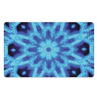 Blue Snowflake Kaleidoscope Print Polyester Doormat