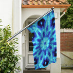 Blue Snowflake Kaleidoscope Print Polyester Flag