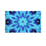 Blue Snowflake Kaleidoscope Print Polyester Flag