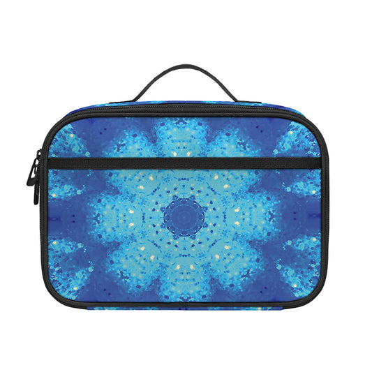 Blue Snowflake Kaleidoscope Print Portable Lunch Bag