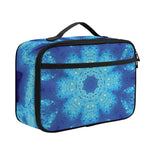 Blue Snowflake Kaleidoscope Print Portable Lunch Bag