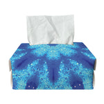 Blue Snowflake Kaleidoscope Print Rectangle Tissue Box Cover