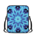 Blue Snowflake Kaleidoscope Print Rectangular Crossbody Bag