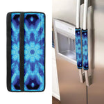 Blue Snowflake Kaleidoscope Print Refrigerator Handle Covers