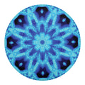 Blue Snowflake Kaleidoscope Print Round Blanket