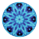 Blue Snowflake Kaleidoscope Print Round Blanket