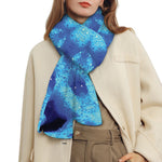 Blue Snowflake Kaleidoscope Print Scarf
