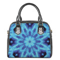 Blue Snowflake Kaleidoscope Print Shoulder Handbag