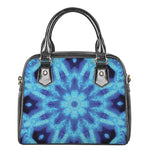 Blue Snowflake Kaleidoscope Print Shoulder Handbag