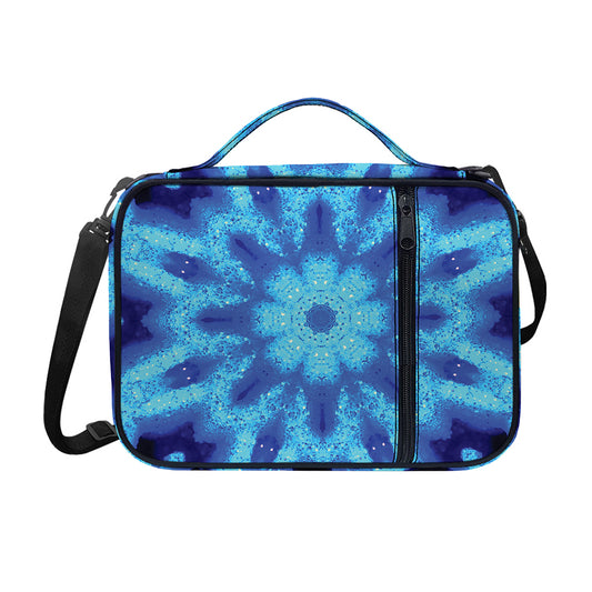 Blue Snowflake Kaleidoscope Print Shoulder Strap Bible Bag