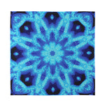 Blue Snowflake Kaleidoscope Print Silk Bandana