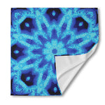 Blue Snowflake Kaleidoscope Print Silk Bandana