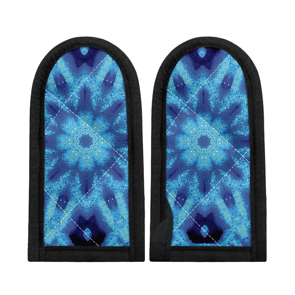 Blue Snowflake Kaleidoscope Print Skillet Handle Cover