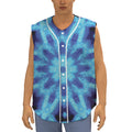 Blue Snowflake Kaleidoscope Print Sleeveless Baseball Jersey