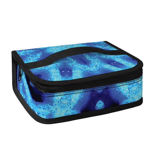Blue Snowflake Kaleidoscope Print Small Lunch Bag