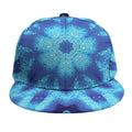 Blue Snowflake Kaleidoscope Print Snapback Cap
