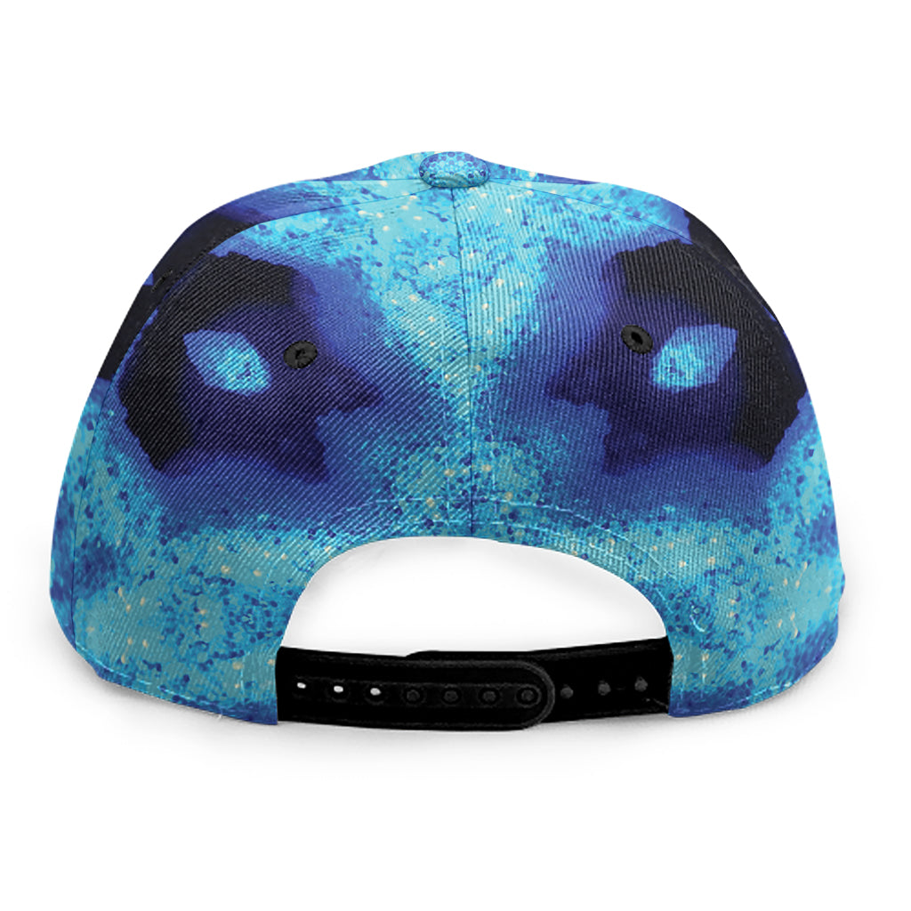 Blue Snowflake Kaleidoscope Print Snapback Cap