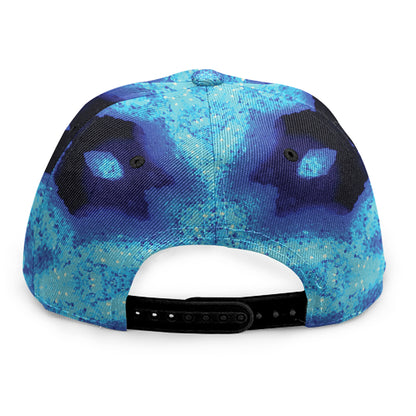 Blue Snowflake Kaleidoscope Print Snapback Cap