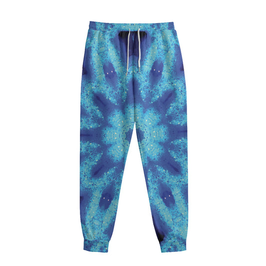 Blue Snowflake Kaleidoscope Print Sweatpants