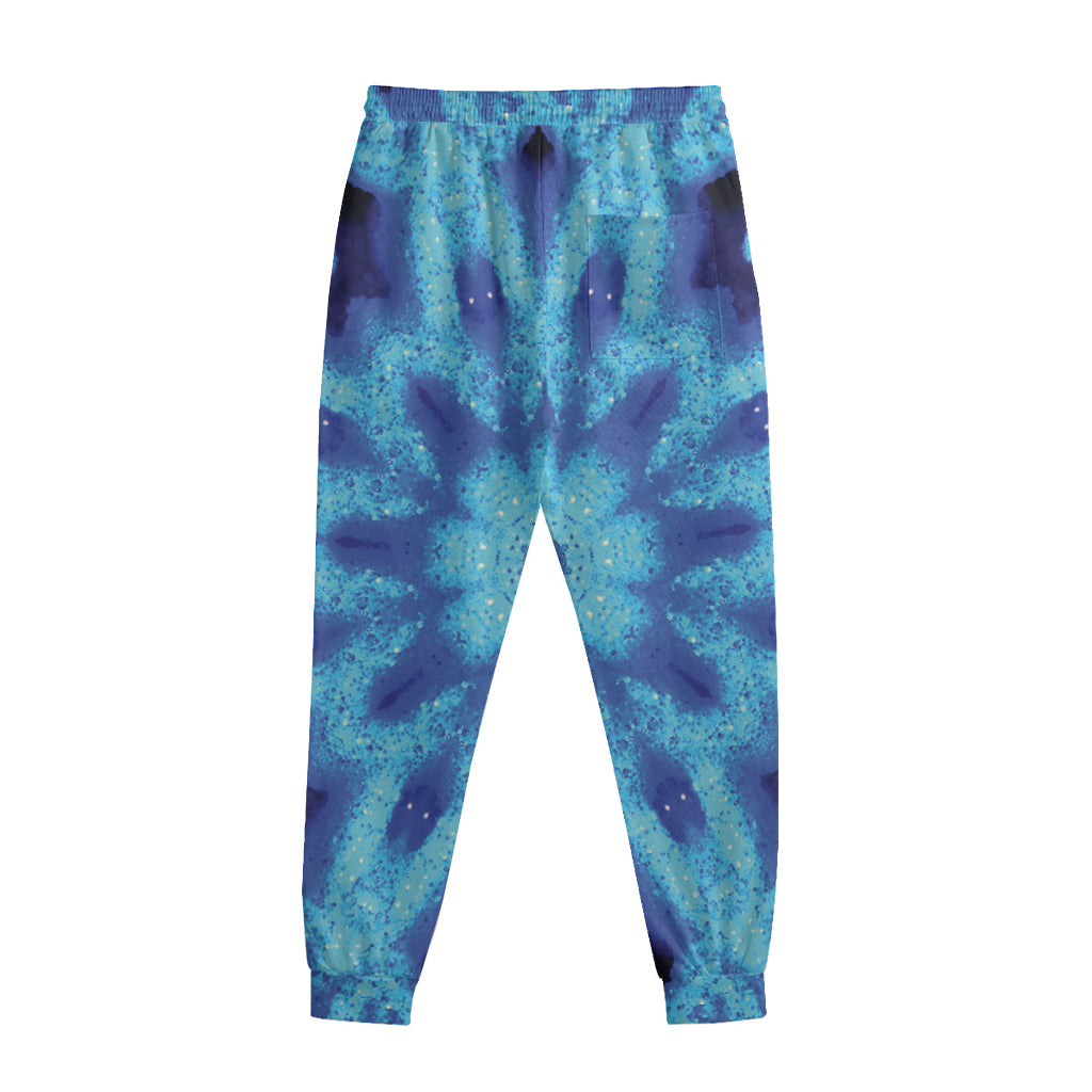 Blue Snowflake Kaleidoscope Print Sweatpants