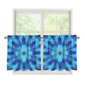 Blue Snowflake Kaleidoscope Print Tier Curtains