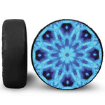 Blue Snowflake Kaleidoscope Print Tire Cover