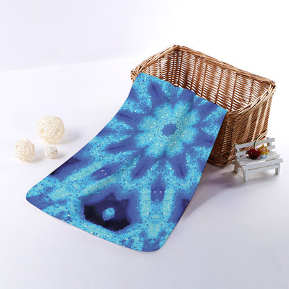 Blue Snowflake Kaleidoscope Print Towel