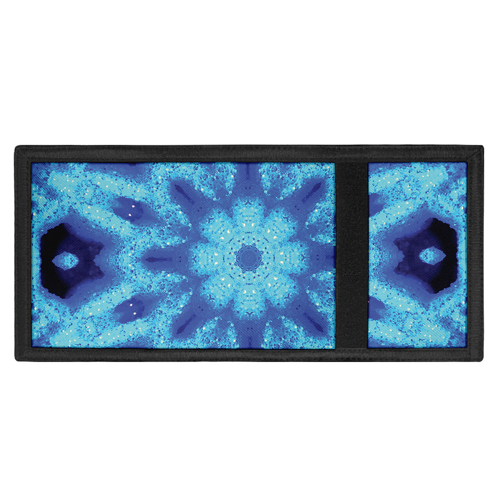 Blue Snowflake Kaleidoscope Print Trifold Wallet