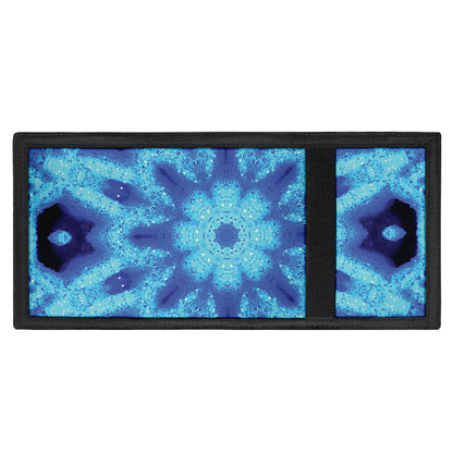 Blue Snowflake Kaleidoscope Print Trifold Wallet