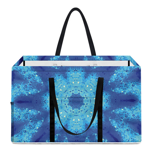 Blue Snowflake Kaleidoscope Print Utility Tote Bag
