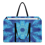 Blue Snowflake Kaleidoscope Print Utility Tote Bag