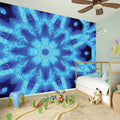 Blue Snowflake Kaleidoscope Print Wall Sticker