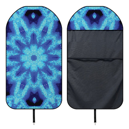 Blue Snowflake Kaleidoscope Print Waterproof Car Seat Cover
