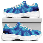 Blue Snowflake Kaleidoscope Print White Chunky Shoes
