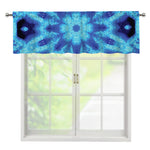 Blue Snowflake Kaleidoscope Print Window Valance