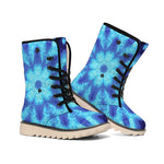 Blue Snowflake Kaleidoscope Print Winter Boots