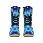 Blue Snowflake Kaleidoscope Print Winter Boots