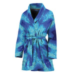 Blue Snowflake Kaleidoscope Print Women's Bathrobe