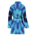 Blue Snowflake Kaleidoscope Print Women's Bathrobe