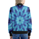 Blue Snowflake Kaleidoscope Print Women's Bomber Jacket