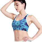 Blue Snowflake Kaleidoscope Print Women's Sports Bra