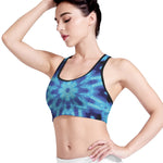 Blue Snowflake Kaleidoscope Print Women's Sports Bra