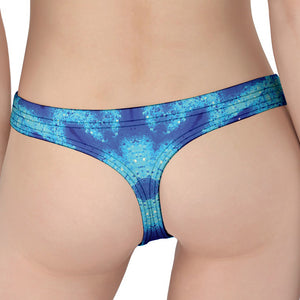 Blue Snowflake Kaleidoscope Print Women's Thong