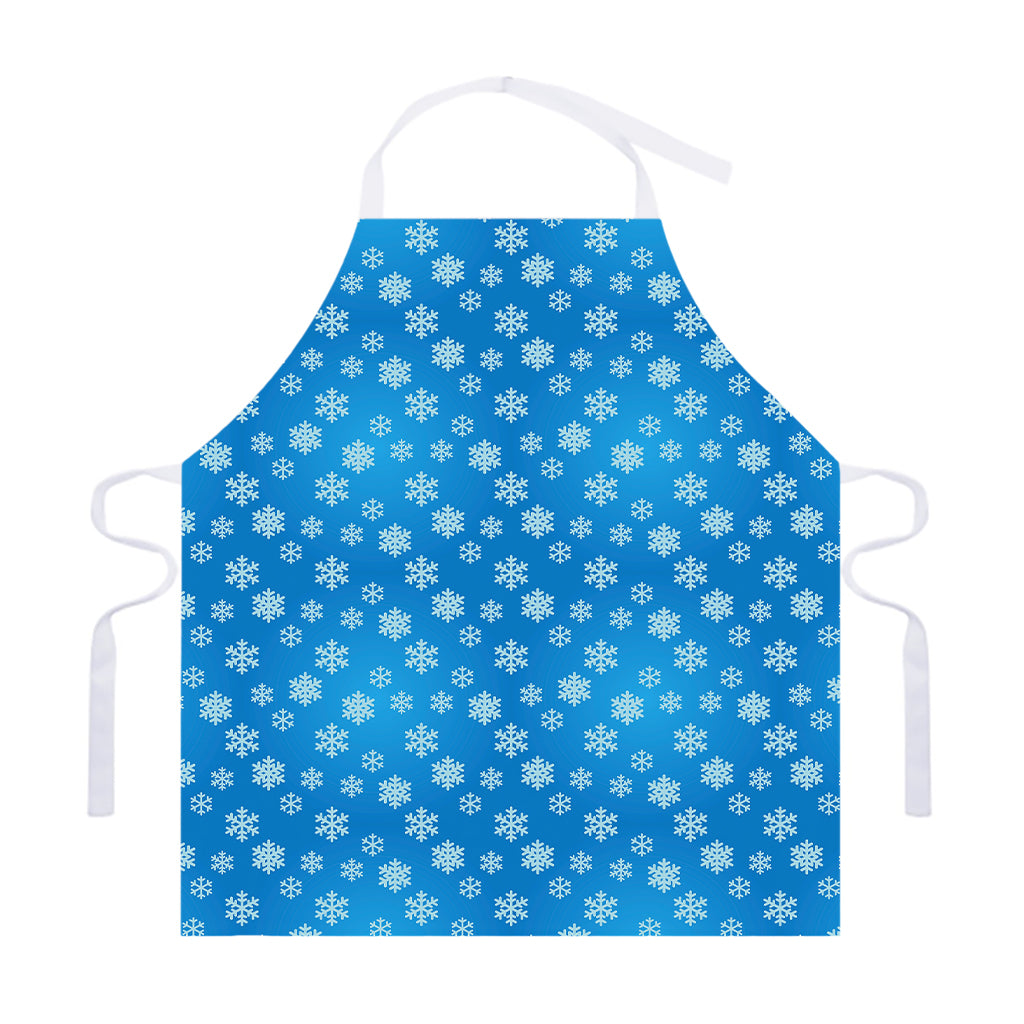 Blue Snowflake Pattern Print Adjustable Apron