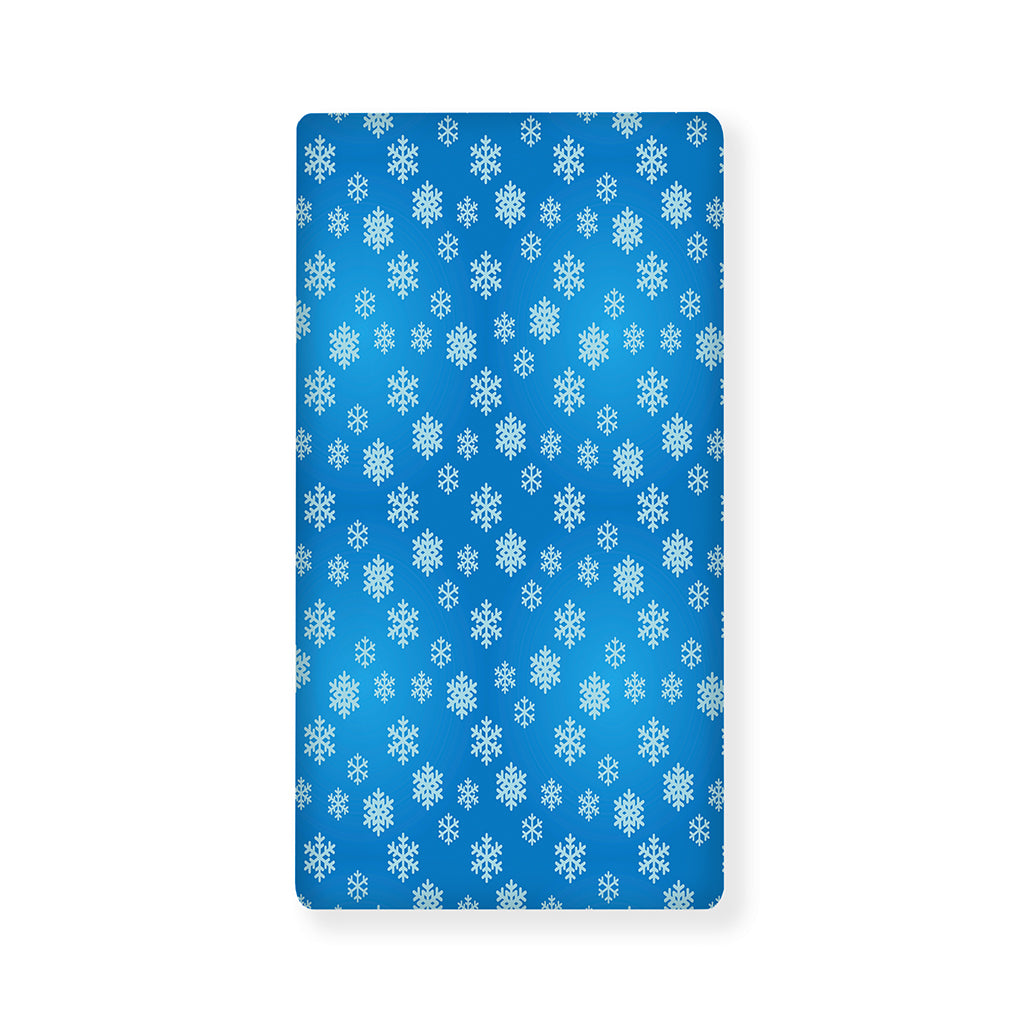 Blue Snowflake Pattern Print Baby Crib Sheet