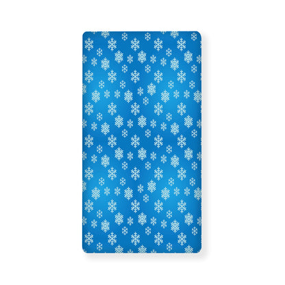 Blue Snowflake Pattern Print Baby Crib Sheet